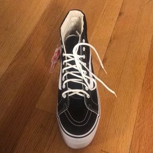 Black platform sneakers